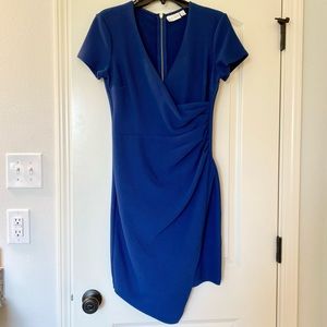 Bisou Bisou Asymmetrical Hem Sexy Blue Dress (6)